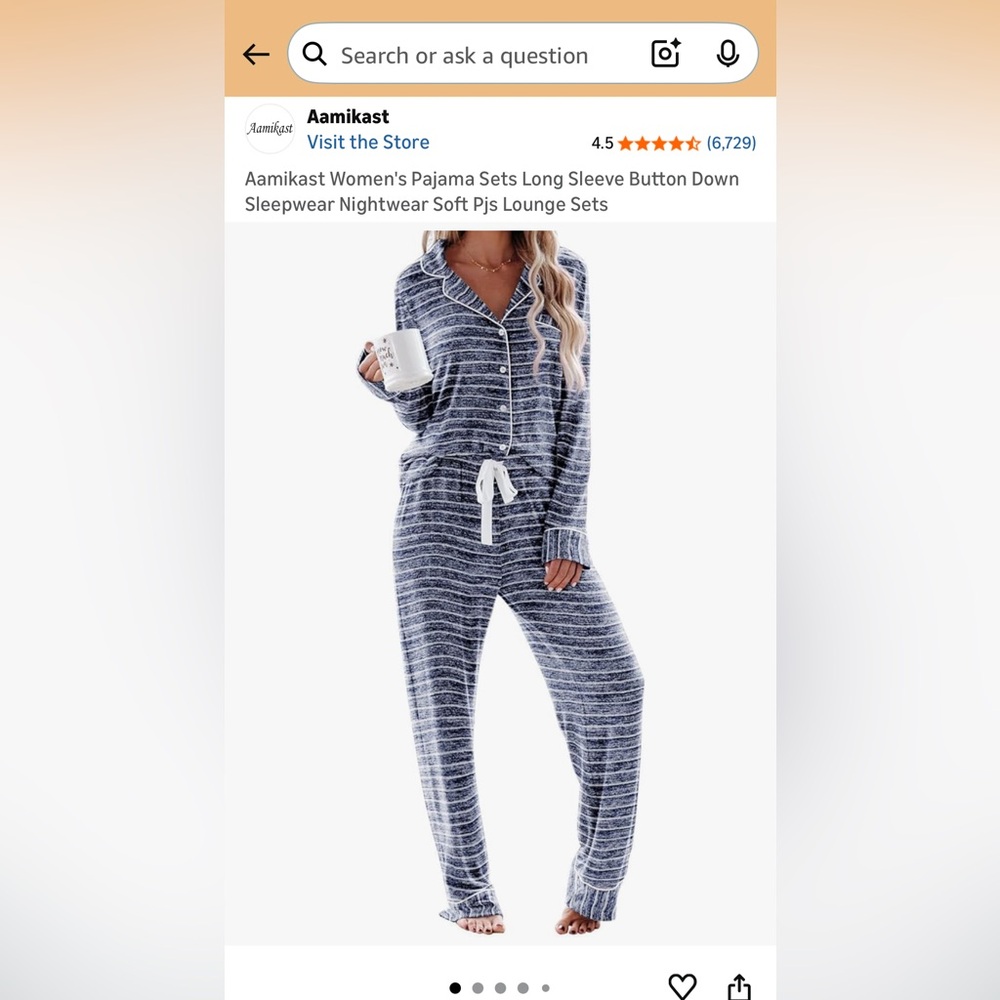 Aamikast Women's Striped Pajama Set